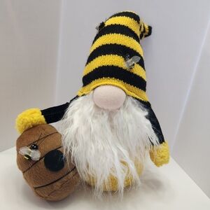 Bee-Themed Gnome Plush with Honey Pot